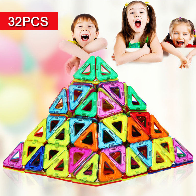 32PCS Mini Magnetic Building Blocks Toys Educational Creative  For Children DIY Car Model Magnetic Construction Block
